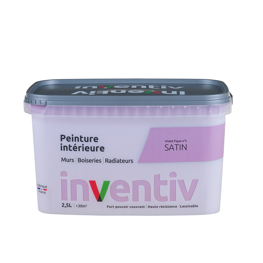 Peinture Murs Boiseries Radiateurs satin 2,5L violet figue 5 - INVENTIV