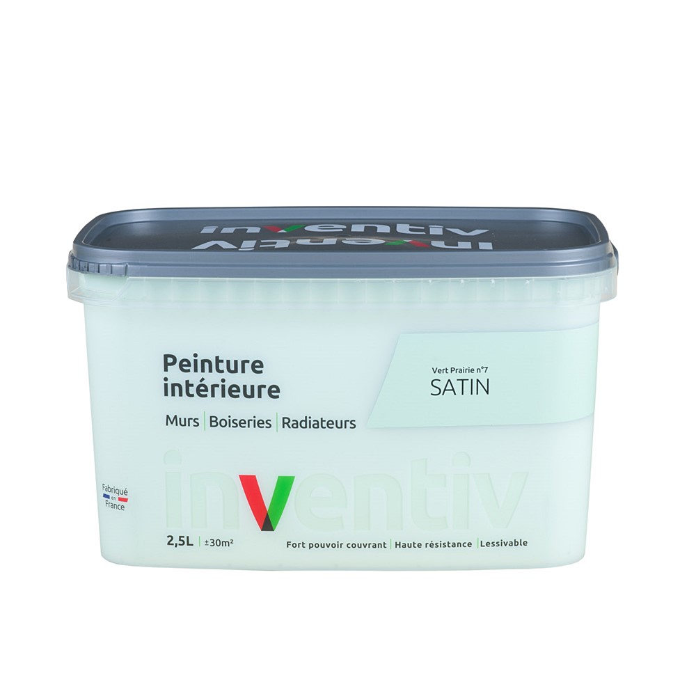 Peinture Murs Boiseries Radiateurs satin 2,5L Vert prairie 7 - INVENTIV