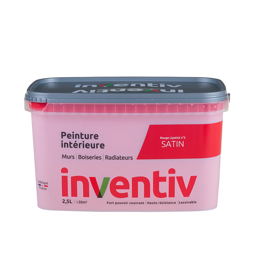 Peinture Murs Boiseries Radiateurs satin 2,5L Rouge lipstick 3 - INVENTIV