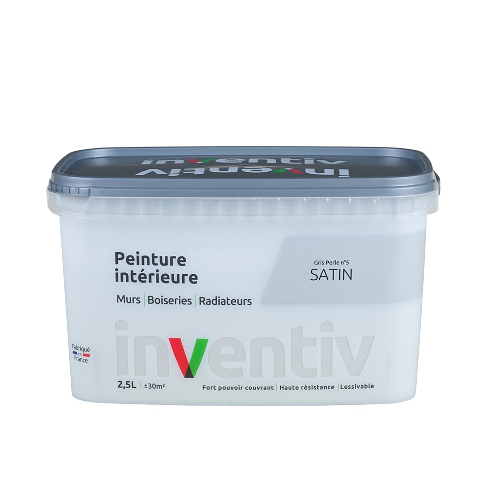 Peinture Murs Boiseries Radiateurs satin 2,5L Gris perle 5 - INVENTIV