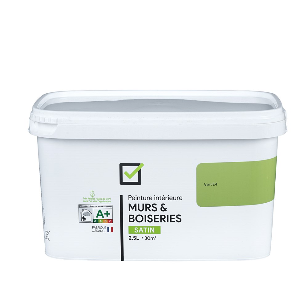 Peinture intérieure satin 2,5L Vert E4