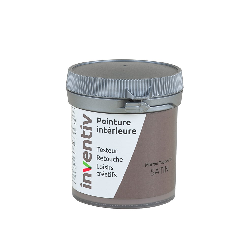 Testeur Peinture intérieure satin 0,08L Marron taupe 3 - INVENTIV