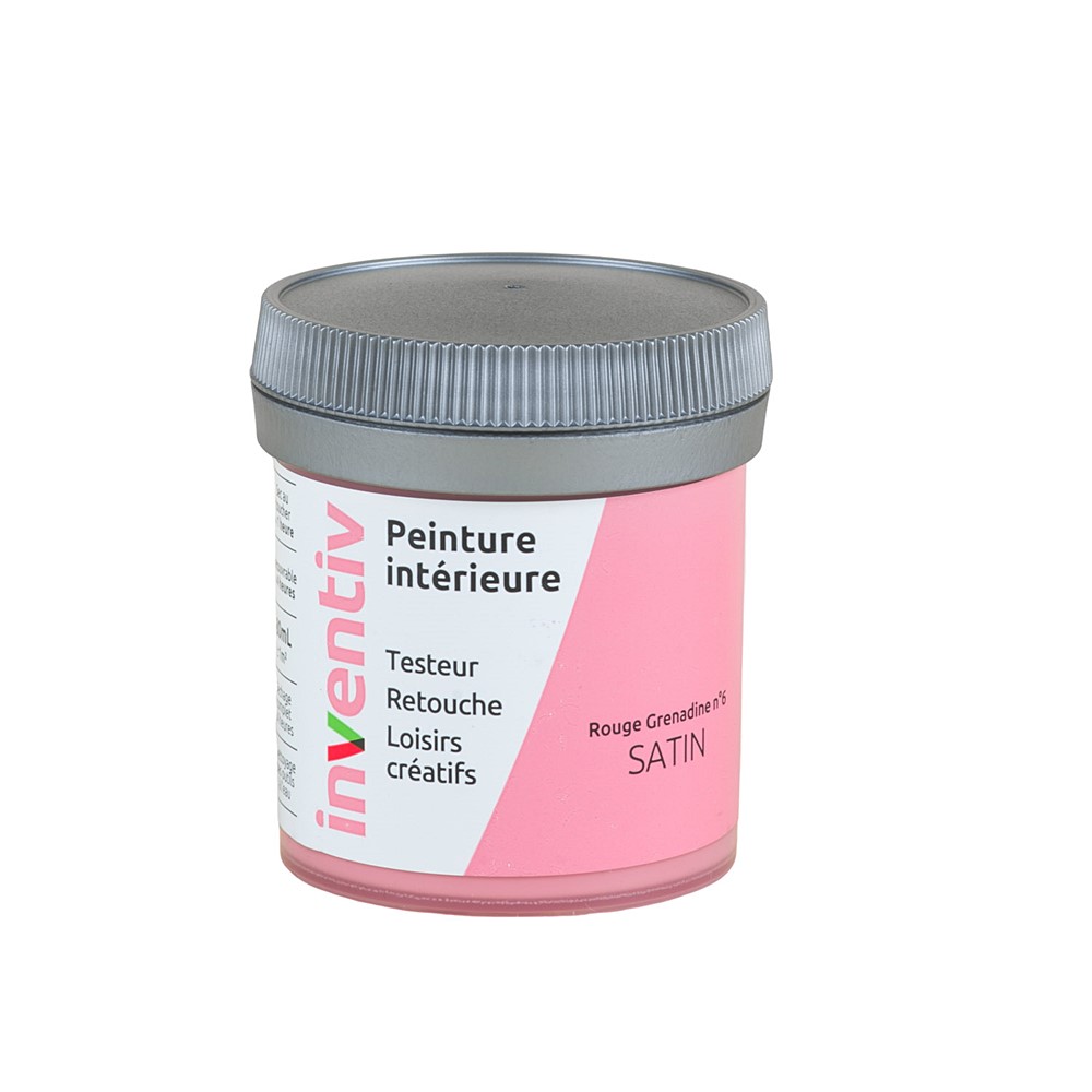 Testeur Peinture intérieure satin 0,08L rouge grenadine 6 - INVENTIV