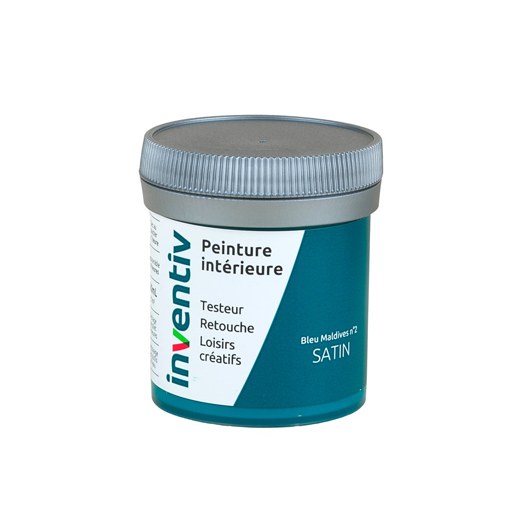 Testeur Peinture intérieure satin 0,08L bleu maldives 2 - INVENTIV