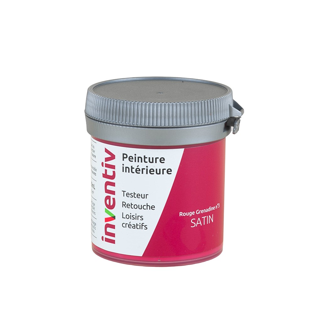 Testeur Peinture intérieure satin 0,08L rouge grenadine 3 - INVENTIV