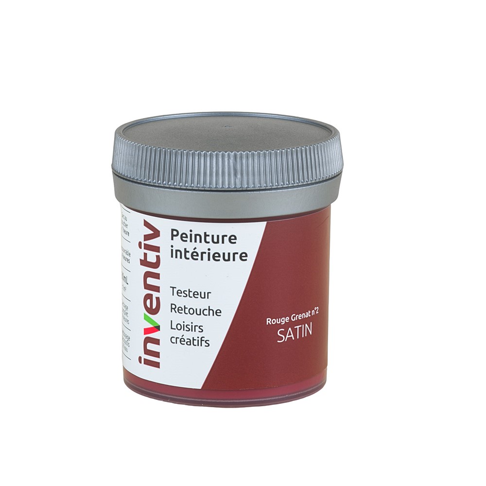 Testeur Peinture intérieure satin 0,08L rouge grenat 2 - INVENTIV