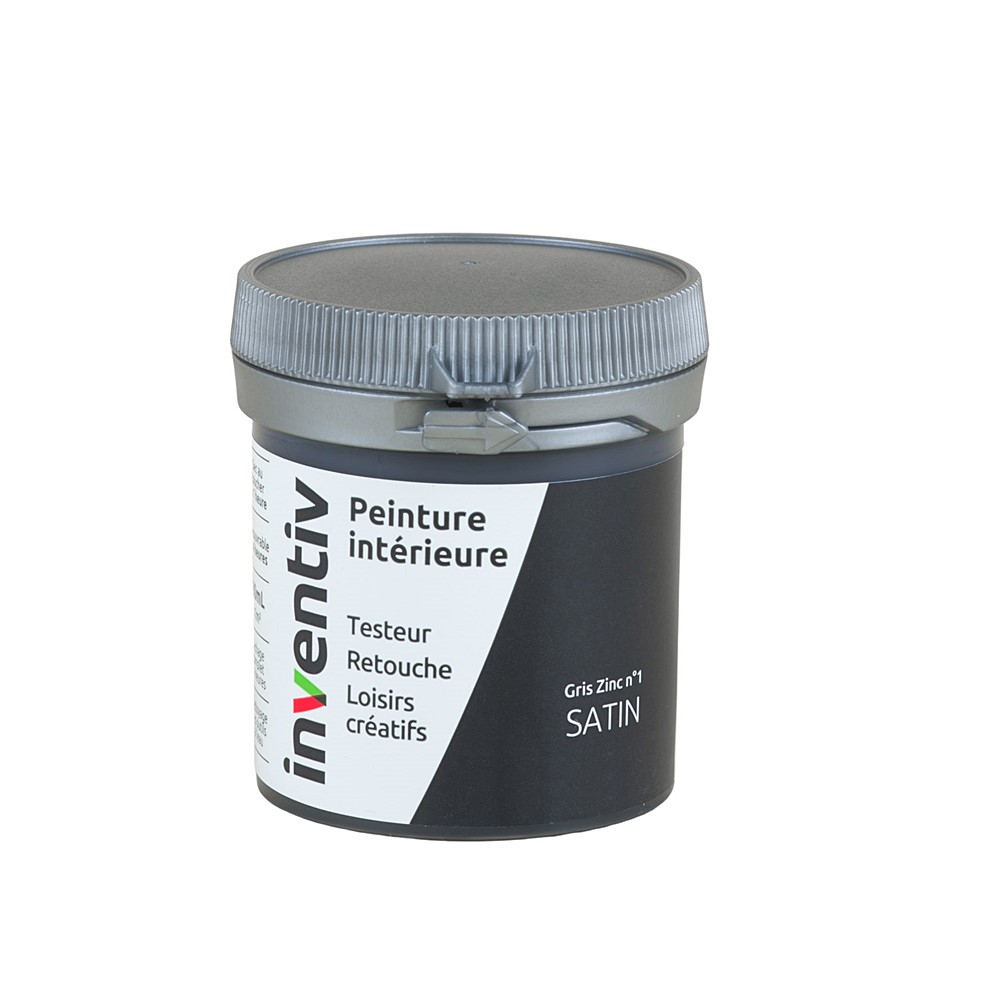 Testeur Peinture intérieure satin 0,08L gris zinc 1 - INVENTIV