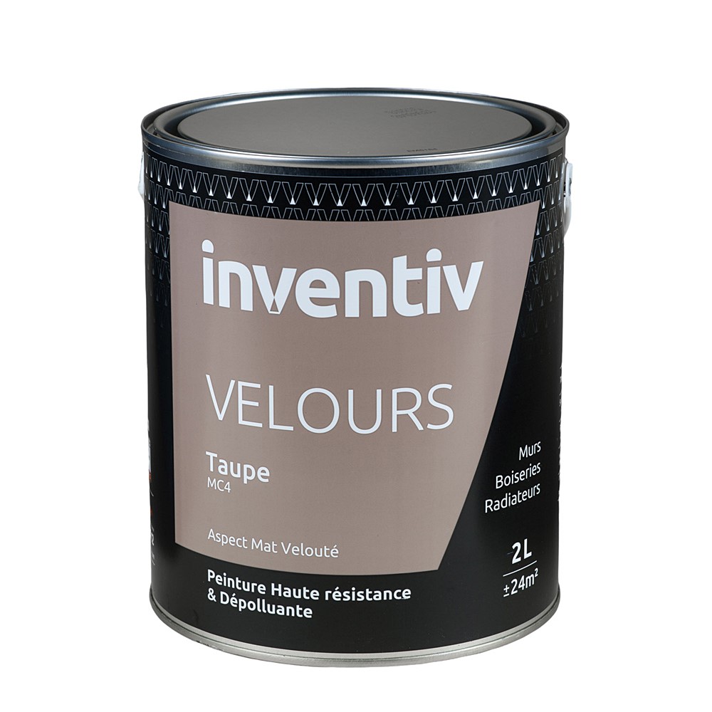 Peinture haute résistance & dépolluante Velours 2L Taupe MC4 - INVENTIV