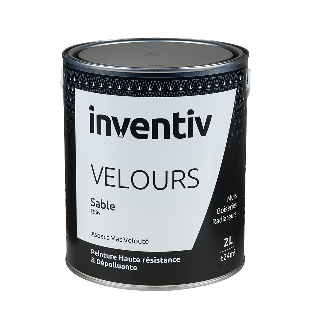 Peinture haute résistance & dépolluante Velours 2L Sable BS6 - INVENTIV