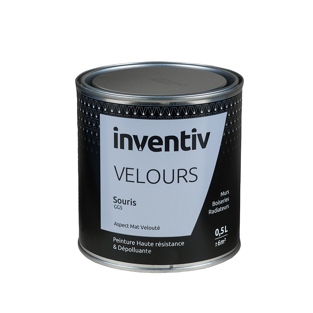 Peinture haute résistance & dépolluante Velours 0,5L Souris GG5 - INVENTIV