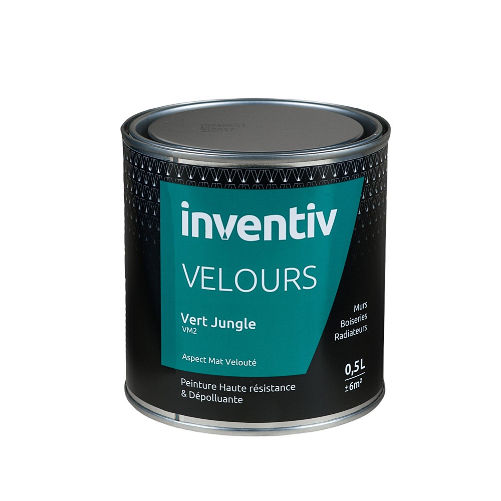 Peinture haute résistance & dépolluante Velours 0,5L Vert jungle VM2 - INVENTIV