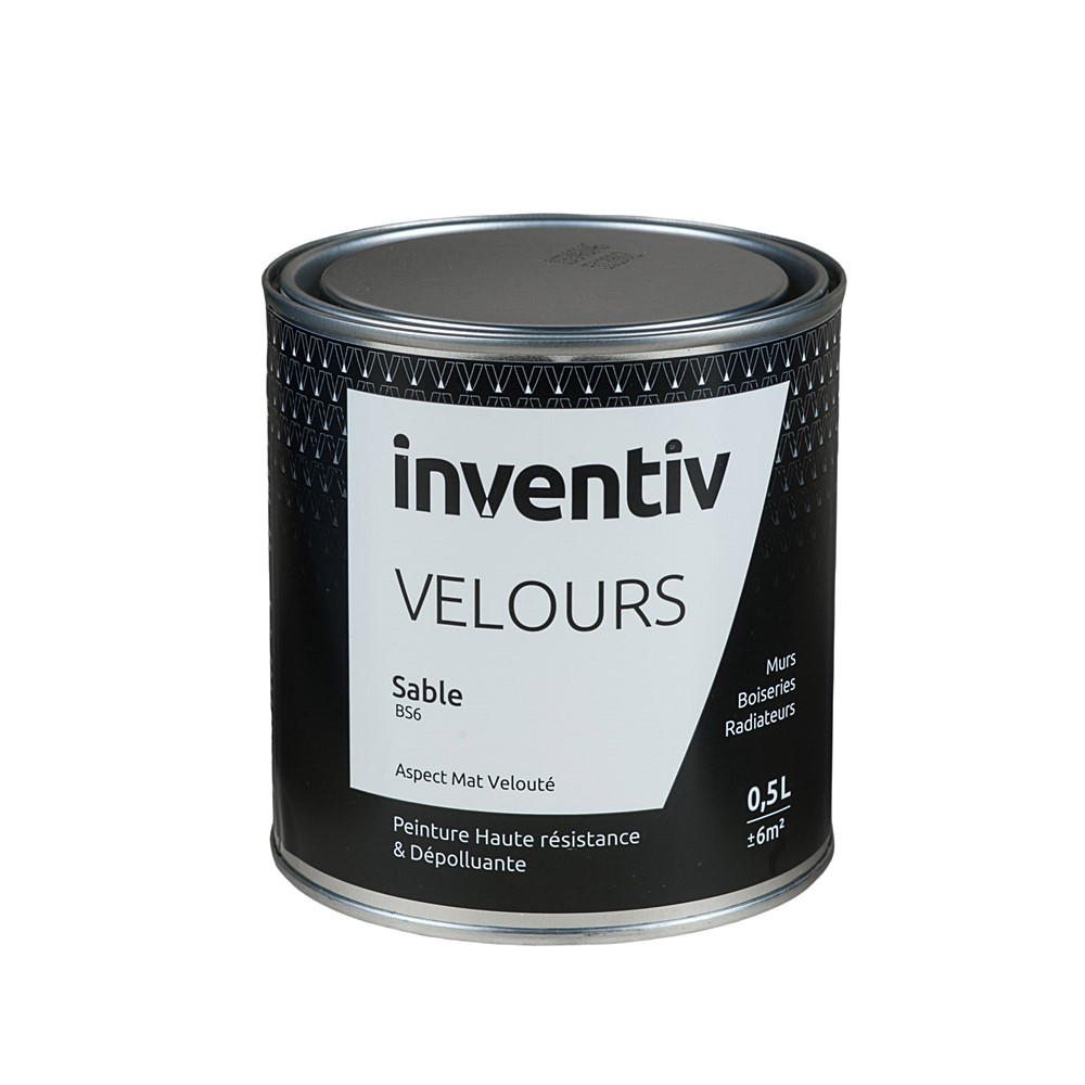 Peinture haute résistance & dépolluante Velours 0,5L Sable BS6 - INVENTIV