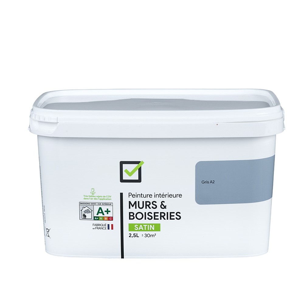 Peinture intérieure satin 2,5L Gris A2