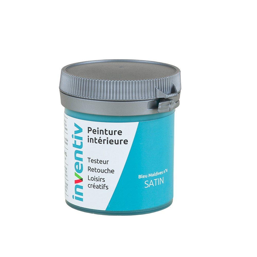 Testeur Peinture intérieure satin 0,08L bleu maldives 4 - INVENTIV