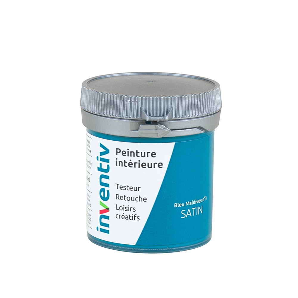 Testeur Peinture intérieure satin 0,08L bleu maldives 3 - INVENTIV