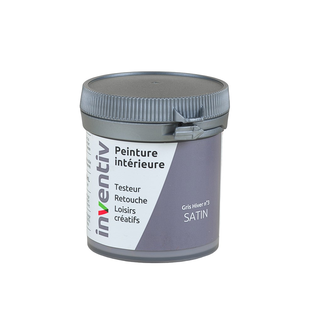 Testeur Peinture intérieure satin 0,08L gris hiver 3 - INVENTIV