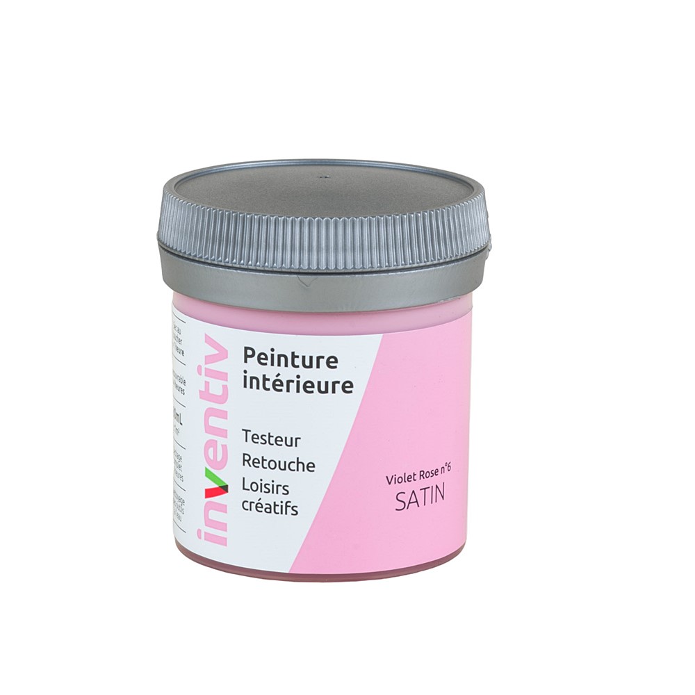 Testeur Peinture intérieure satin 0,08L violet rose 6 - INVENTIV