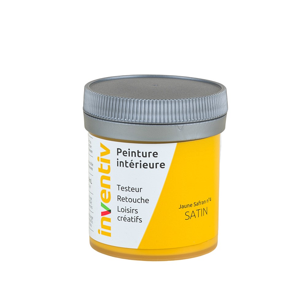 Testeur Peinture intérieure satin 0,08L jaune safran 4 - INVENTIV