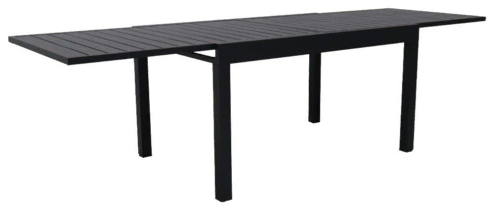 Table de jardin extensible AURORE en aluminium coloris gris anthracite - 6 à 10 personnes