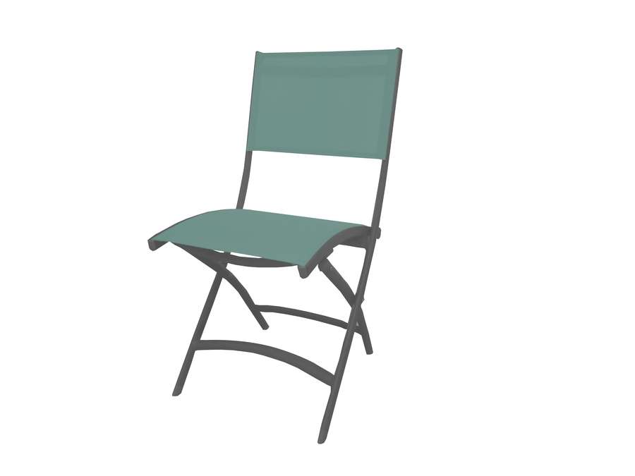 Chaise pliante aluminium Pop vert Amande 46x60x89cm - INVENTIV