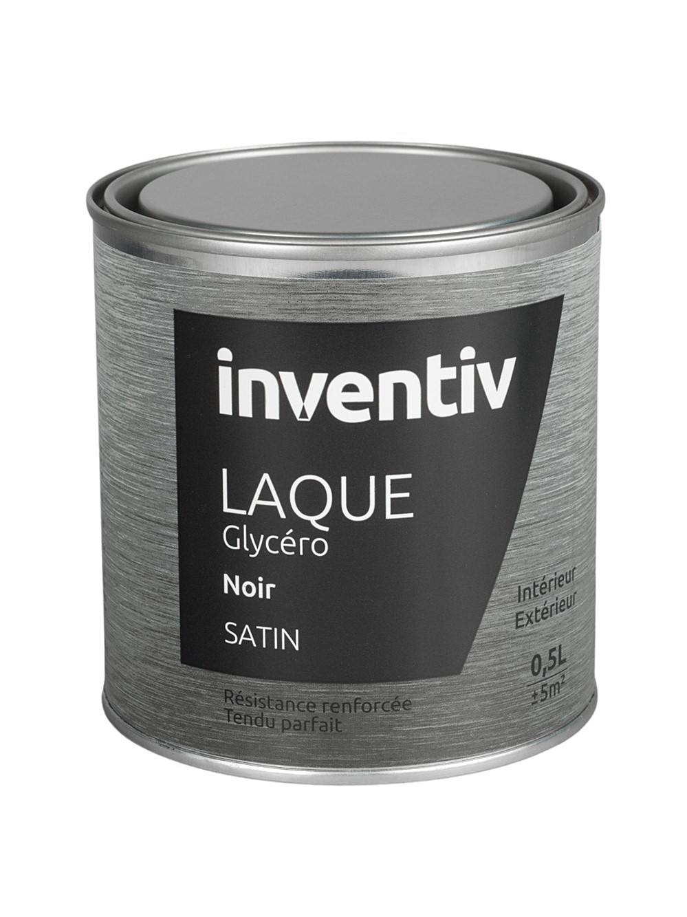 Peinture Laque Glycéro Noir Satin 0,5L - INVENTIV