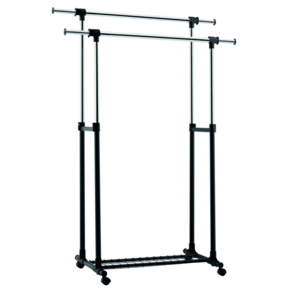 Portant double extensible métal noir H.172x107x51cm - INVENTIV    