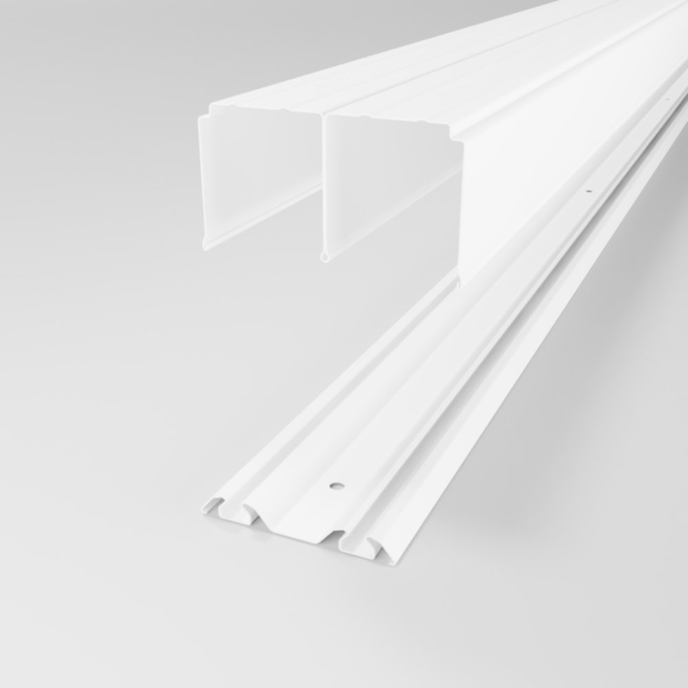 Kit rails haut et bas pour porte de placard Blanc 120cm - INVENTIV