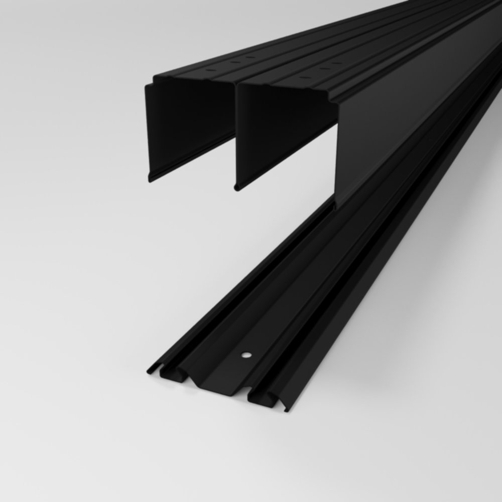 Kit rails haut et bas pour porte de placard Noir 120cm - INVENTIV