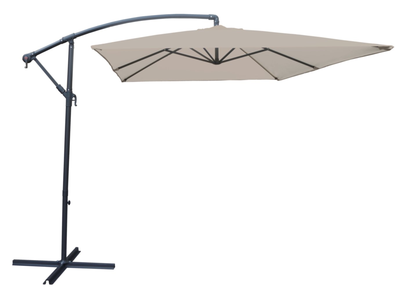 Parasol deporté Alto 3x2m gris - INVENTIV