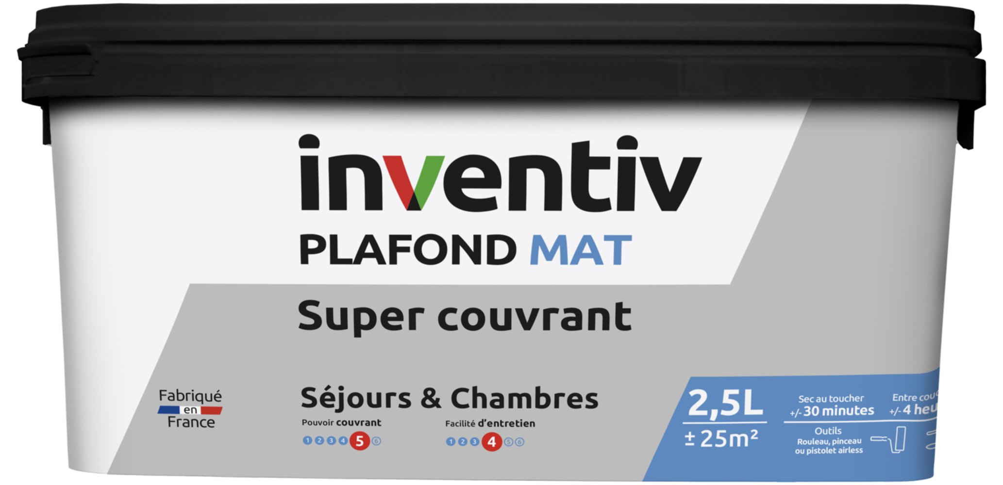 Peinture plafond super couvrant mat Plafond & séjour 2,5L - INVENTIV