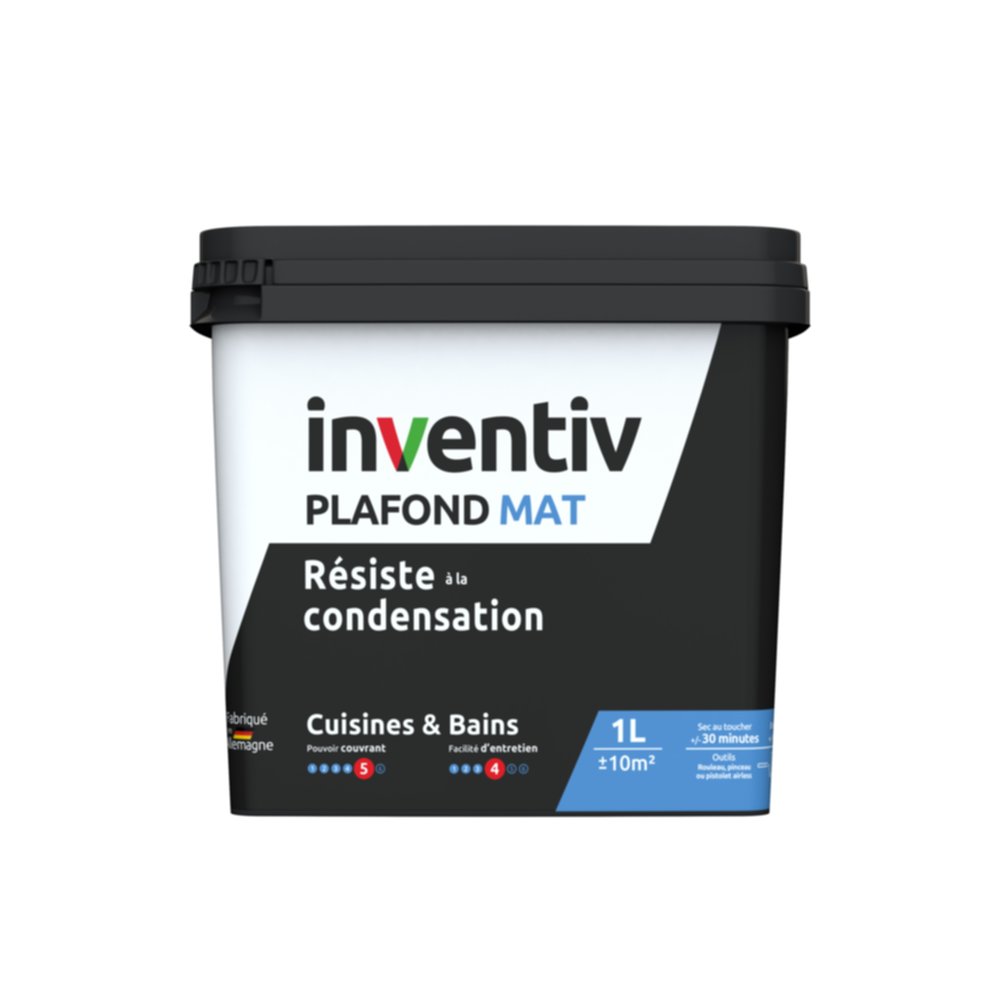 Peinture plafond haute résistance mat 1L  - INVENTIV