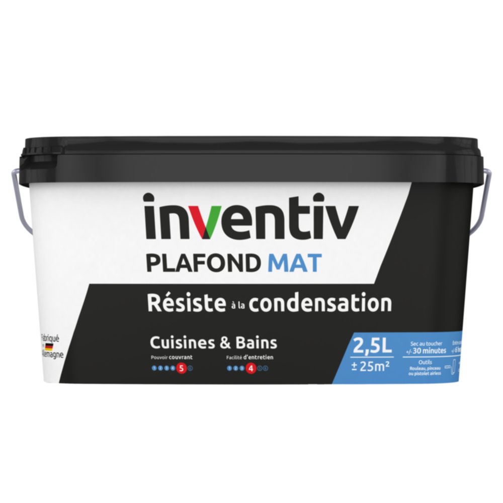 Peinture plafond haute résistance mat 2,5L  - INVENTIV