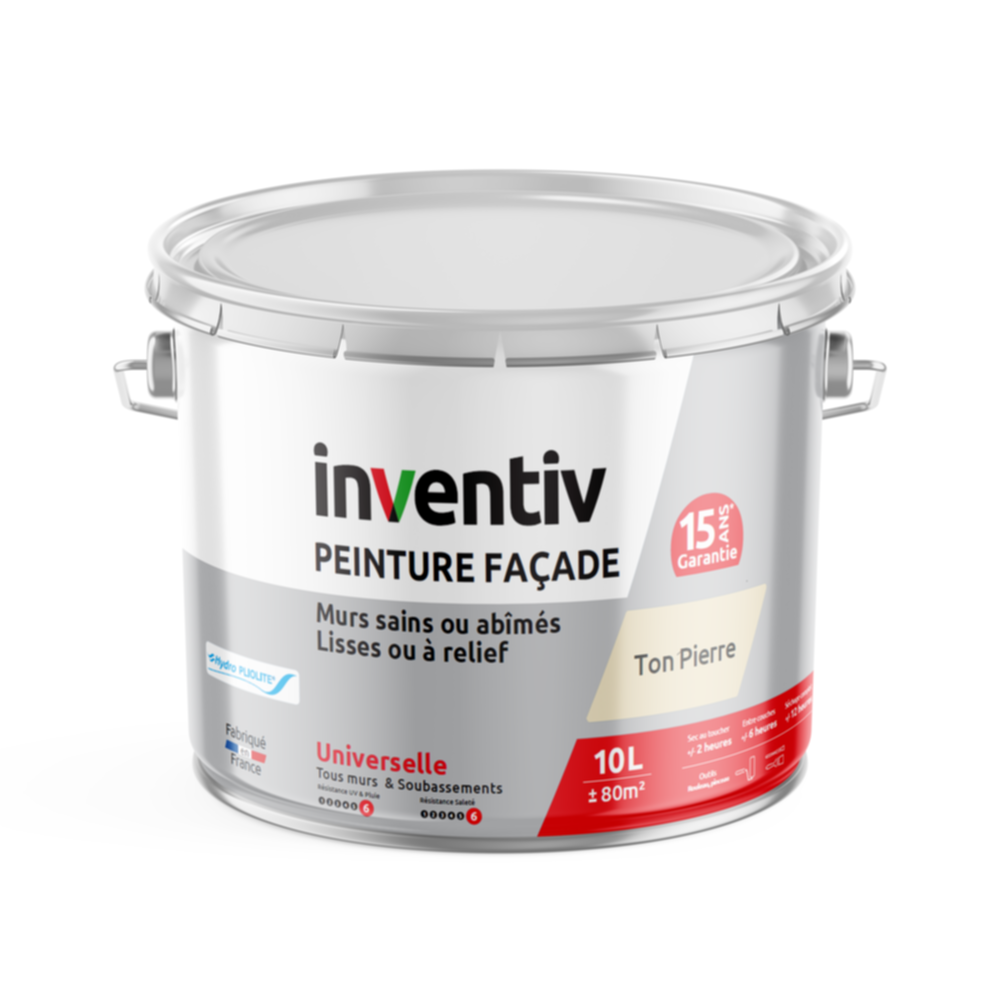 Peinture façade à base de résine Hydro Pliolite® ton pierre 10L - INVENTIV