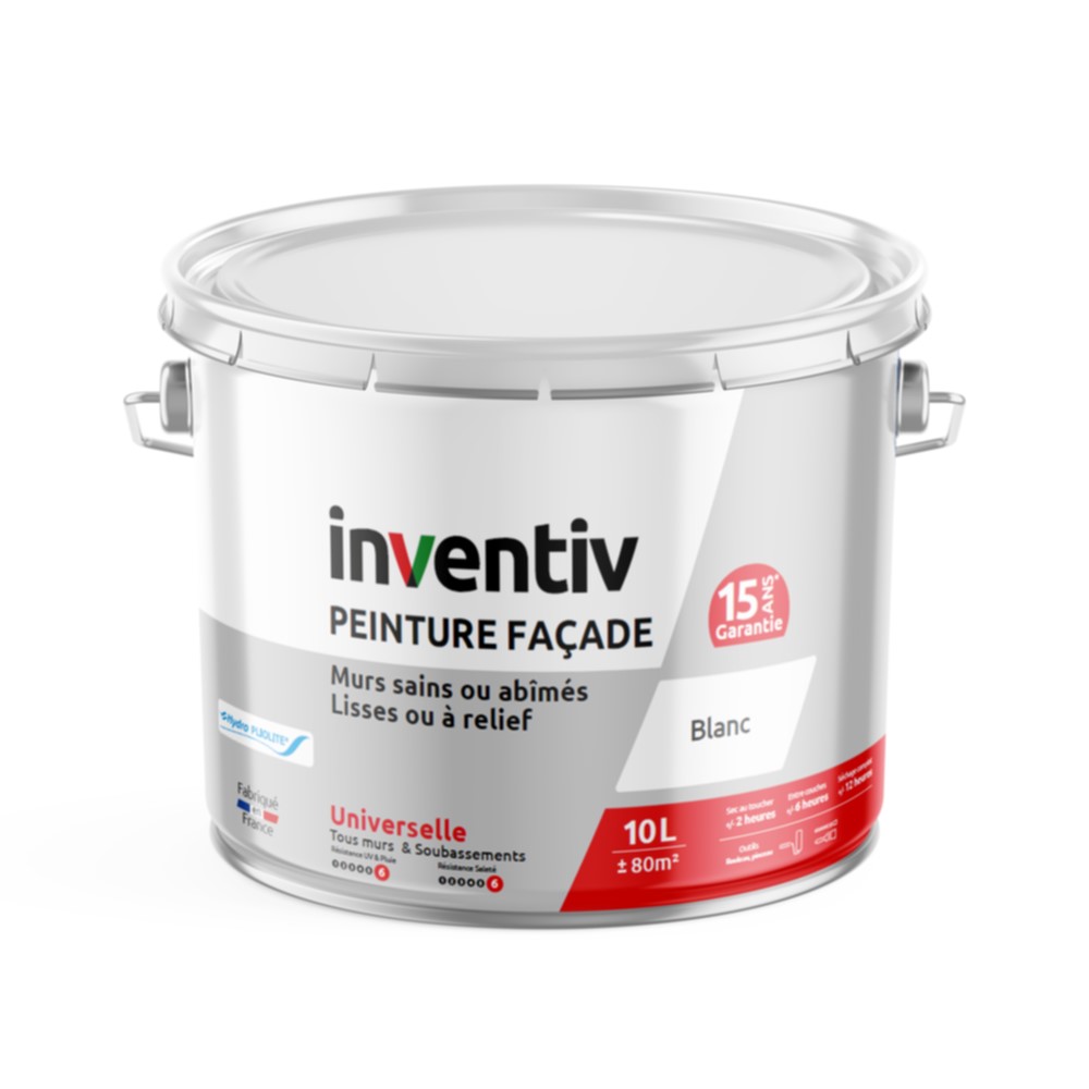 Peinture façade à base de résine Hydro Pliolite® blanc 10L - INVENTIV