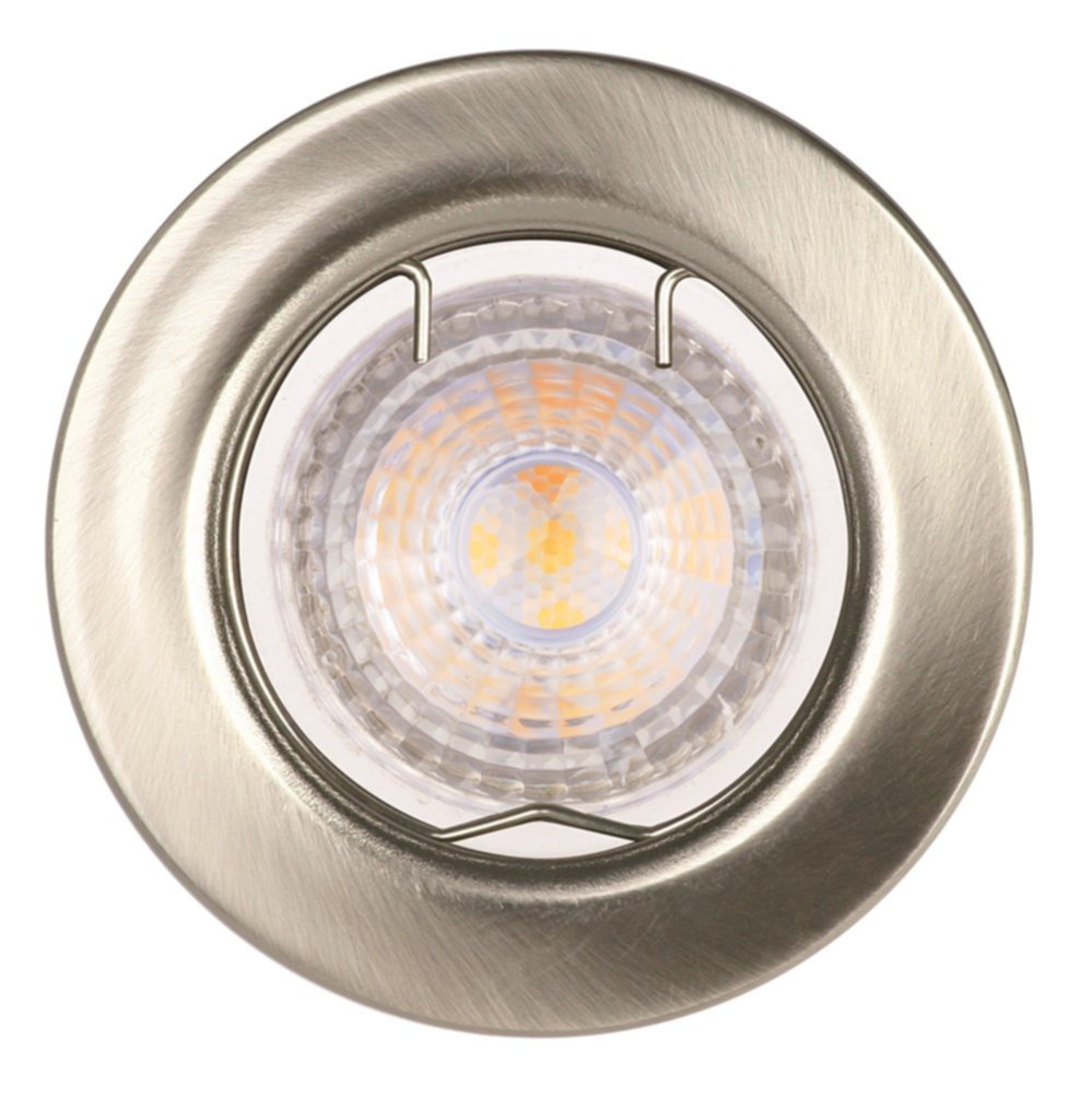 3 Spots LED à encastrer Fixe 4,6W 350lm 2700K nickel brossé - INVENTIV