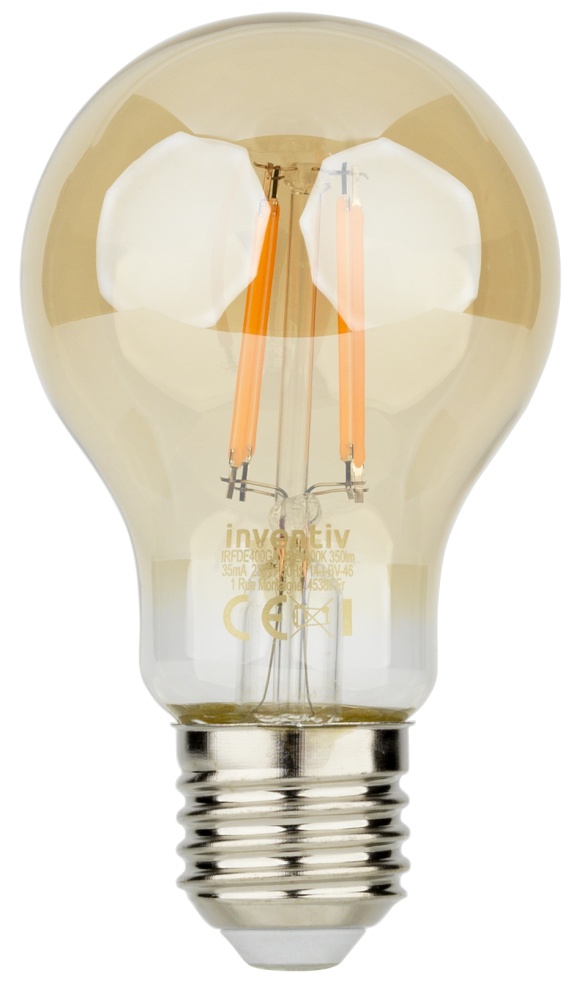 Ampoule Filament LED A60 Globe vintage E27 350Lm 30W 1800K Blanc chaud - INVENTIV
