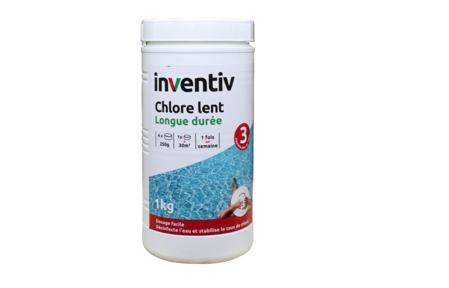 Chlore lent galet 250g 1 kg - INVENTIV