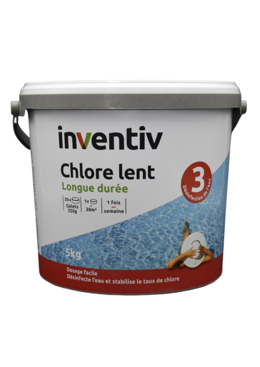 Chlore lent galet 250g 5 kg - INVENTIV