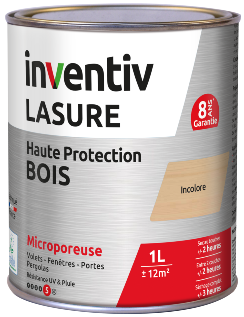 Lasure 8 ans Blanc 1L - INVENTIV