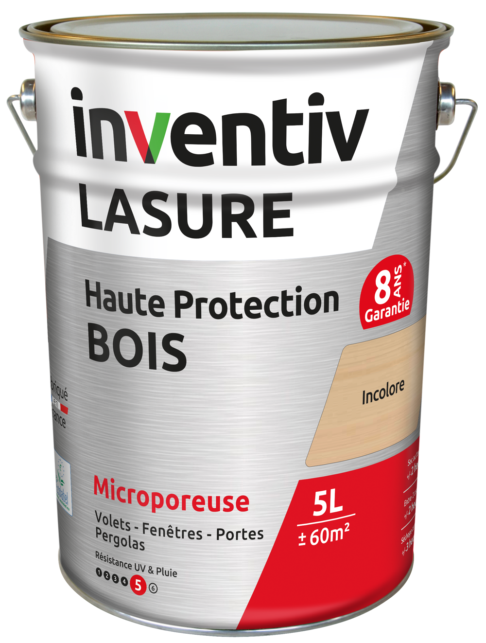 Lasure 8 ans Chêne Foncé 5L - INVENTIV