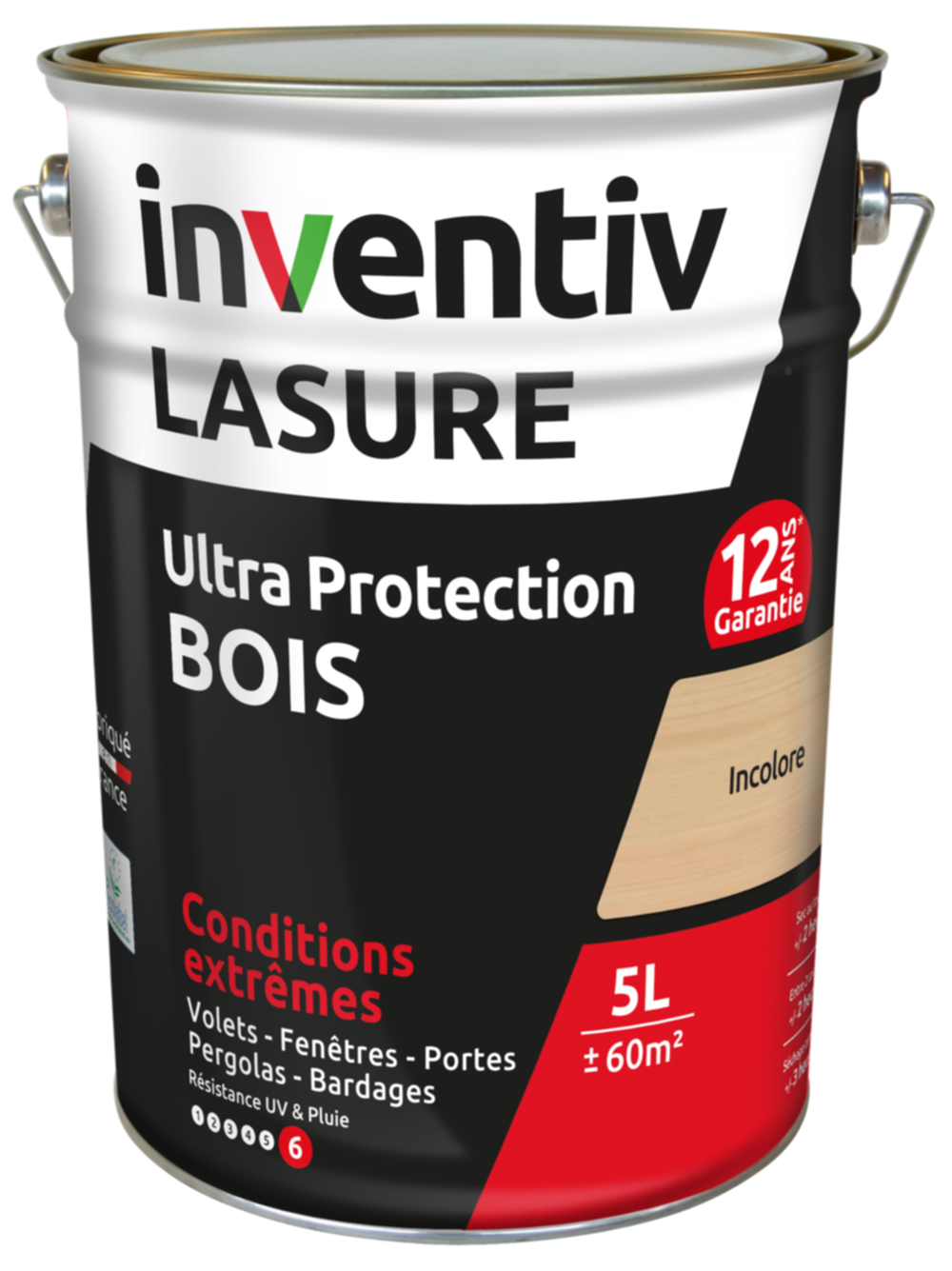 Lasure 12 ans Chêne Doré 5L - INVENTIV