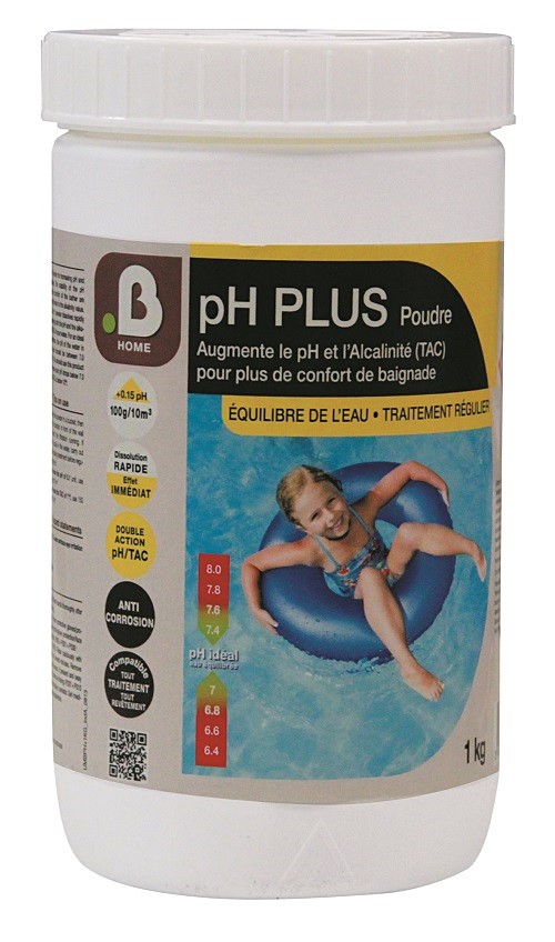 Poudre pH plus traitement piscine 1kg - B HOME