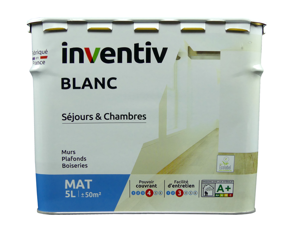 Peinture Murs, Plafonds, Boiserie Mat 5L INVENTIV