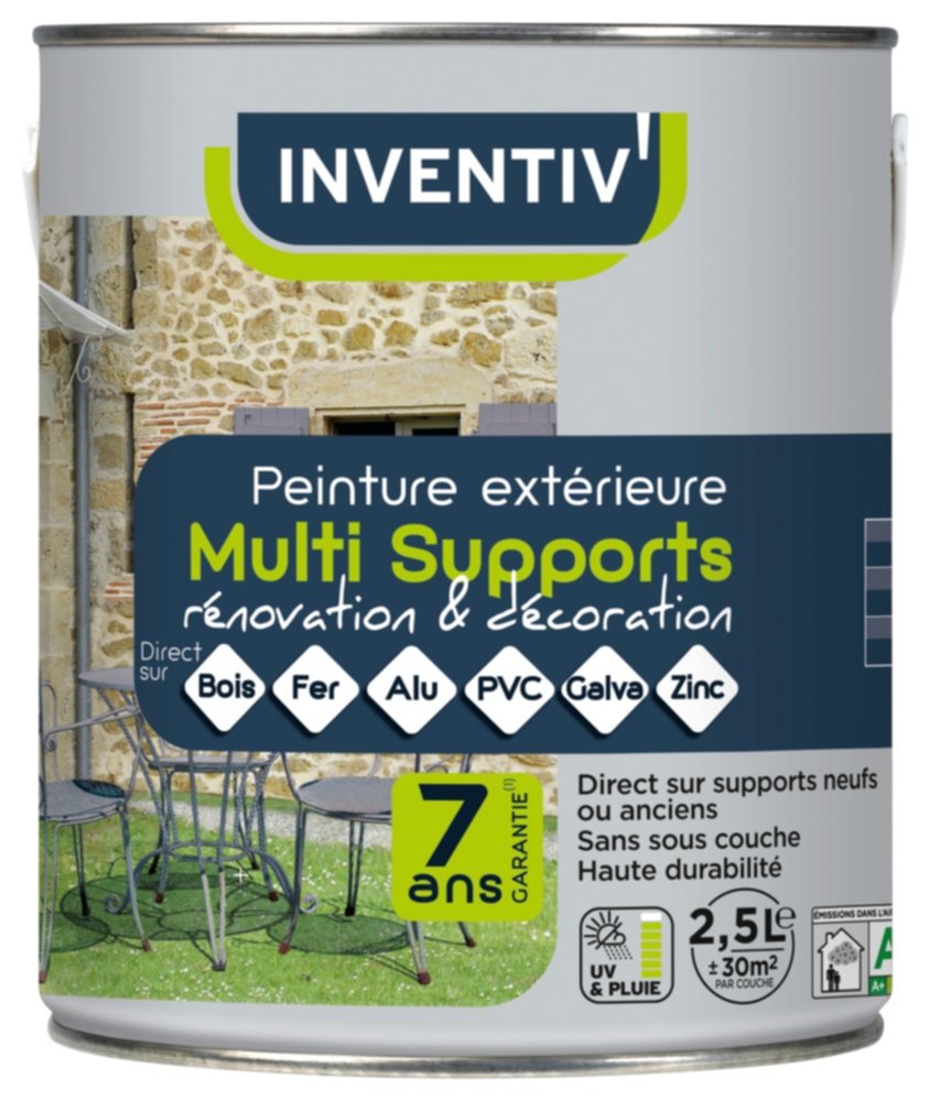 Peinture extérieure multi blanc satin 2,5 L - INVENTIV