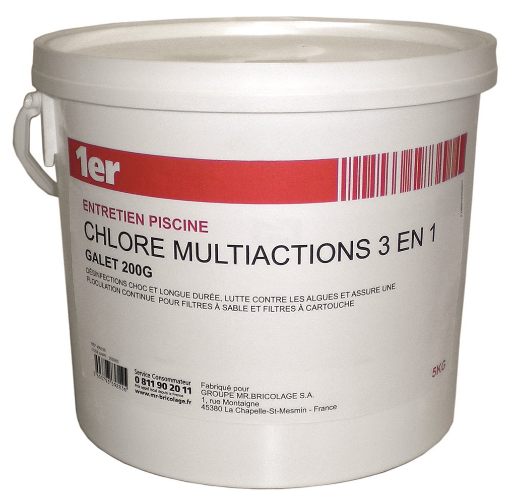 Chlore 3 en 1 galets 200 g - 1ER