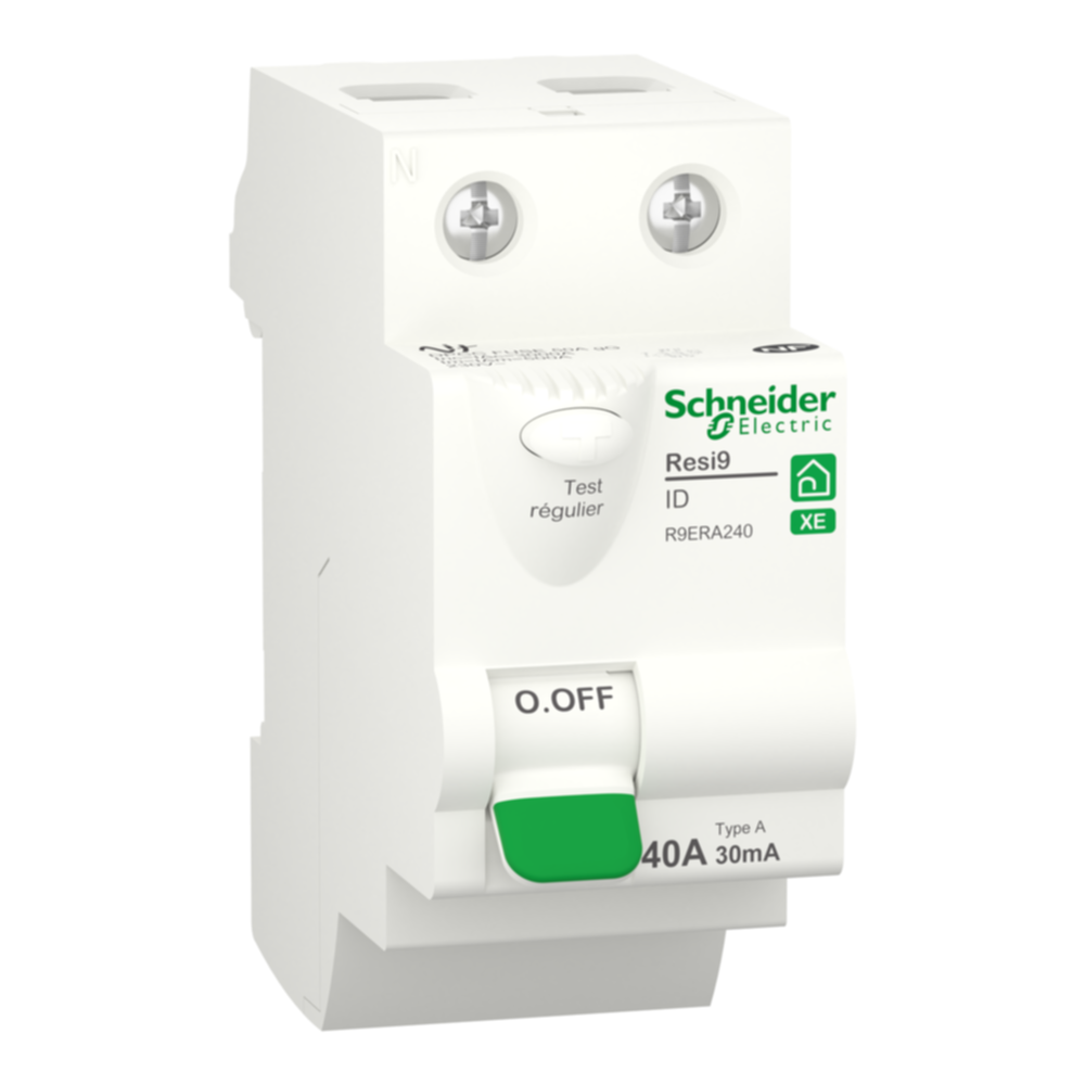 Interrupteur différentiel 2P 40A 30mA Type A Resi9 XE - SCHNEIDER ELECTRIC