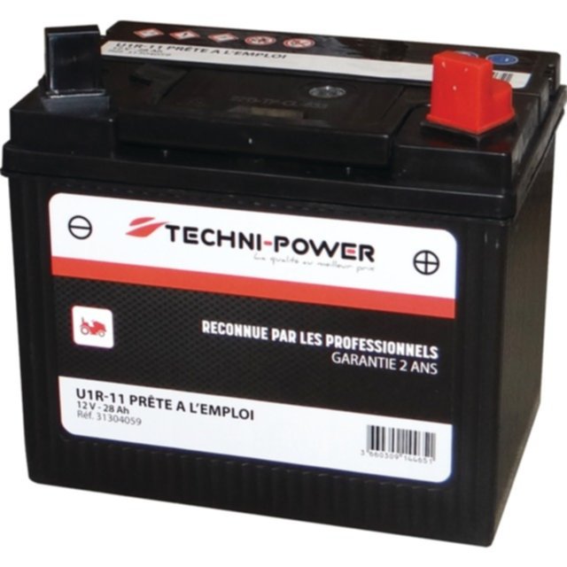 Batterie 12V 28Ah Techni-Power U1R-11 Borne + à Droite