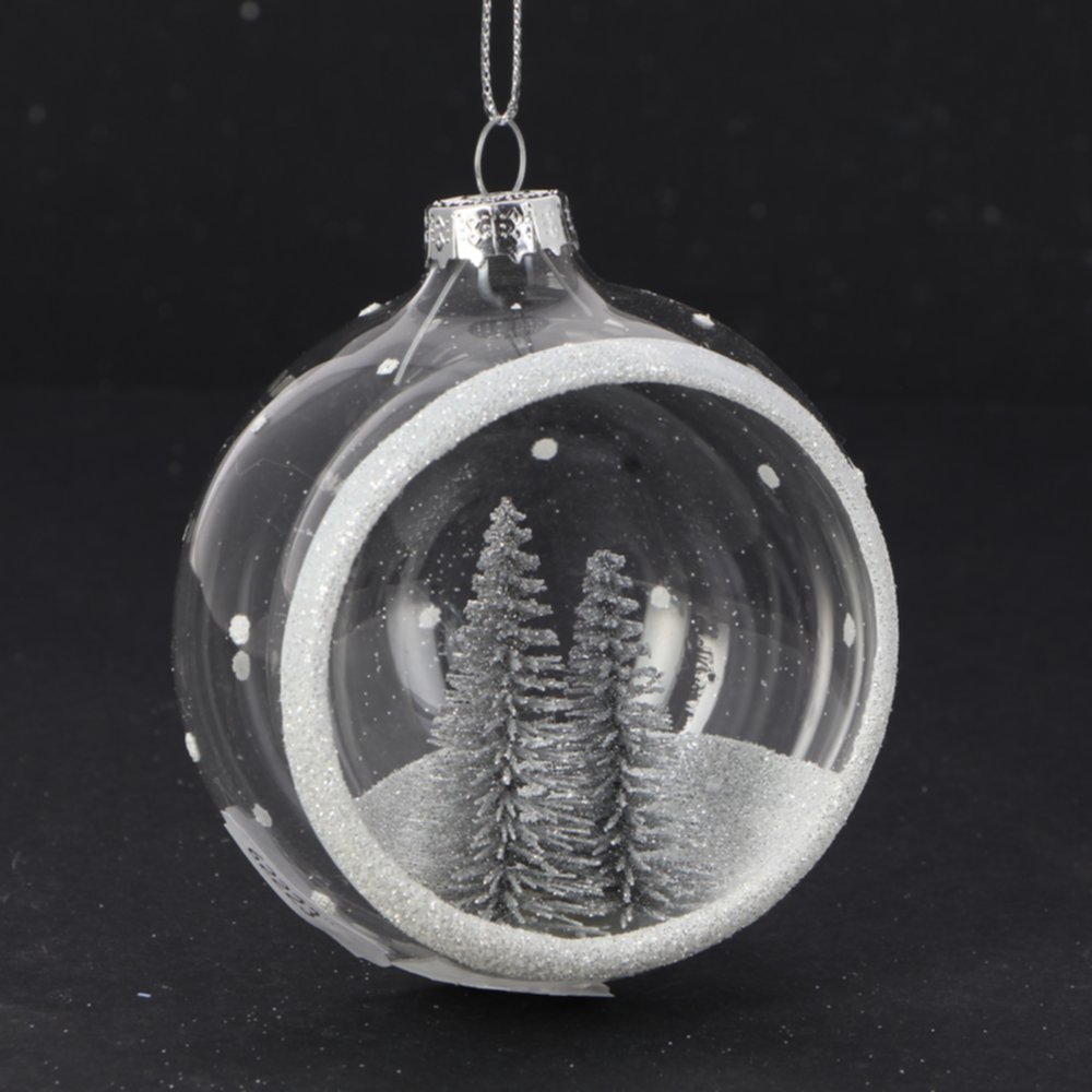 Boule verre déco sapin d8