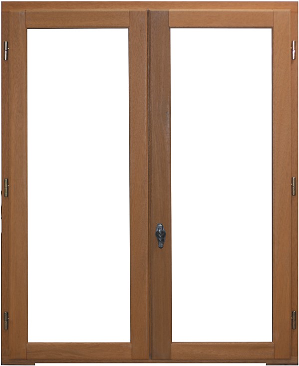 Fenêtre Bois exotique l. 120  x H. 115.