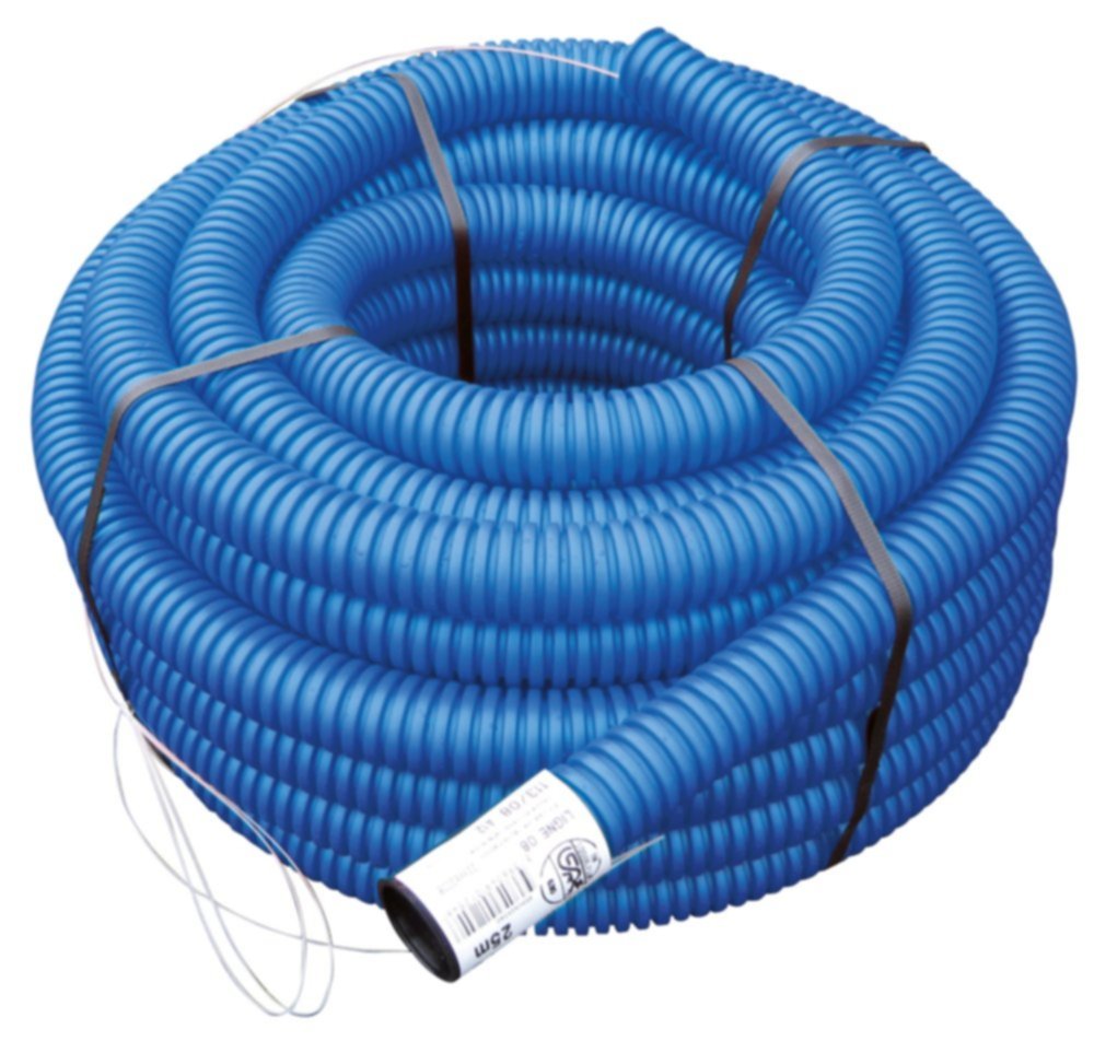 Gaine TPC annelée Bleu ø40mm couronne de 25m 